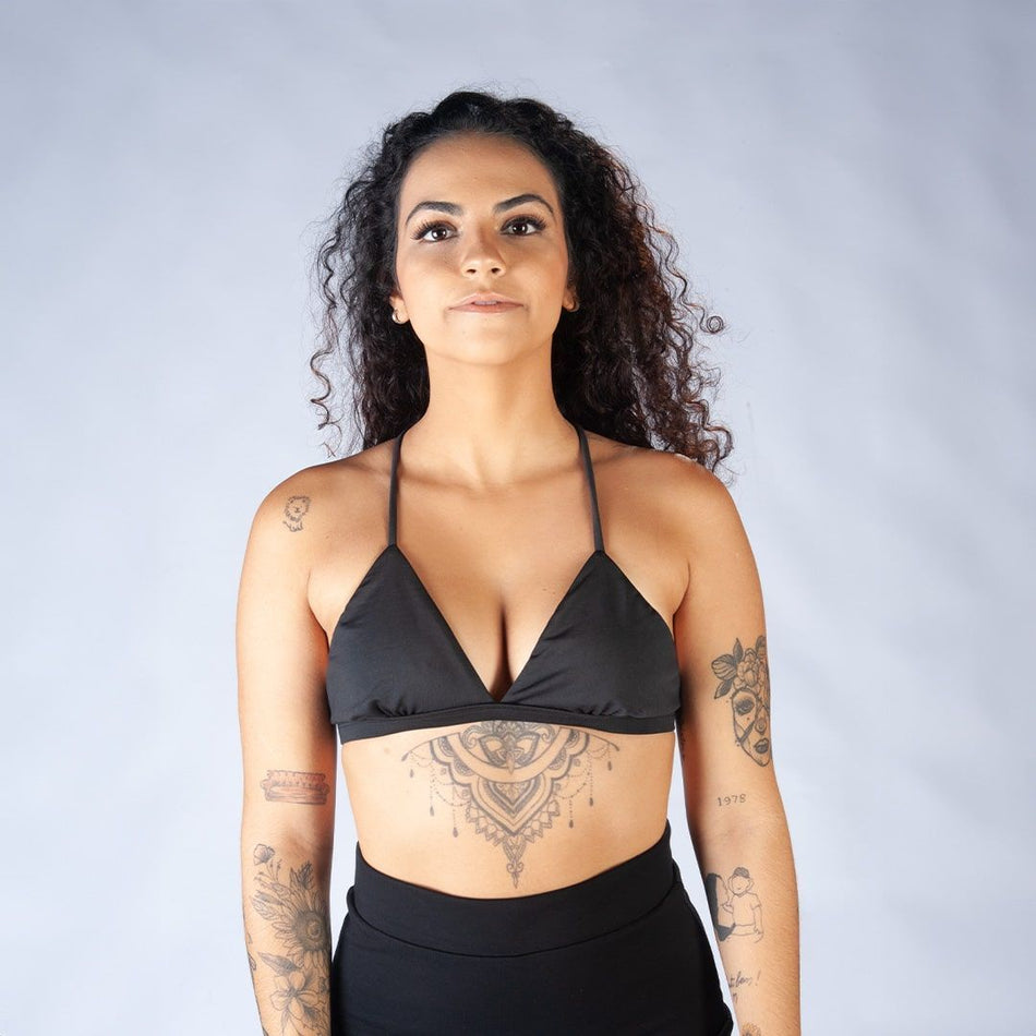 Top Tiras Finas Preto